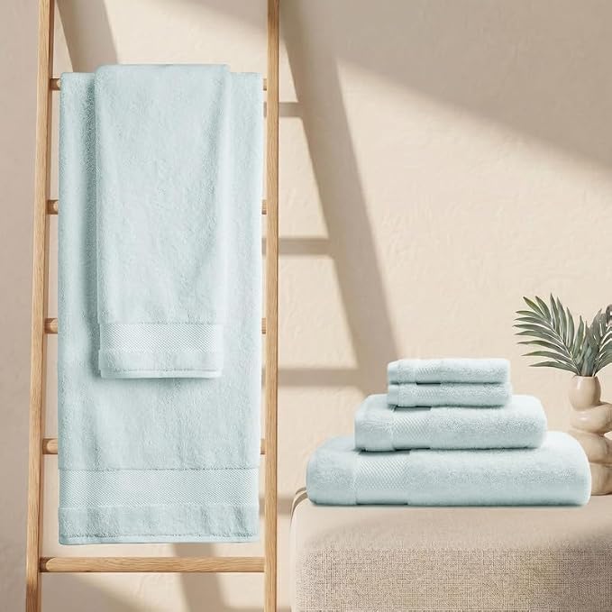 100% Organic Cotton 700 GSM Plush Washcloths 13" x 13" GOTS Certified - Seafoam, Pack of 12