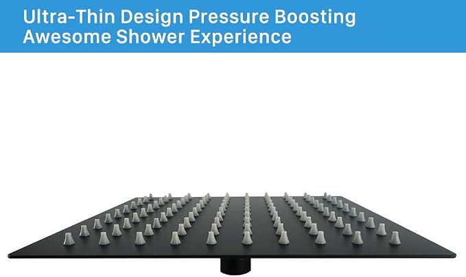 NearMoon Rain Shower Head, High Flow Stainless Steel Square Rainfall Shower, High Pressure Design, Awesome Shower Experience Even At Low Water Flow (8 Inch, Matte Black)