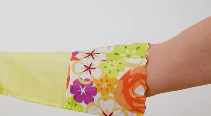 Finnhomy Household Gloves - Latex-Free, Waterproof, Long Cuff, Soft Lining Non-Slip, Adjustable Strap, Multi-Layer Protection, Reusable for Cleaning (2 Pair).