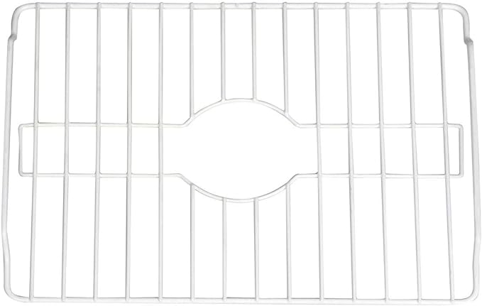 SOFINNI Sink Protectors for Kitchen Sink Bottom with White Coating Grate | Insert Grid Sink Bowl Drying Rack Steel Large (12.5" x 18")