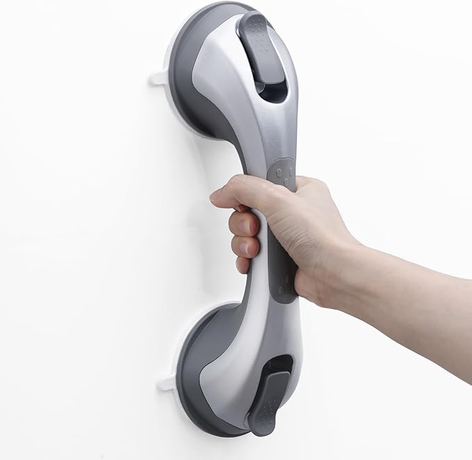 TAILI Grab Bars for Shower,Shower Handles for Elderly Suction,12.2",Silver | Safety for Showers,Bathtubs,Toilet,Elderly&Seniors,Bathroom Grip Bar Heavy Duty Handrails,No Drilling Removable Waterproof,G9