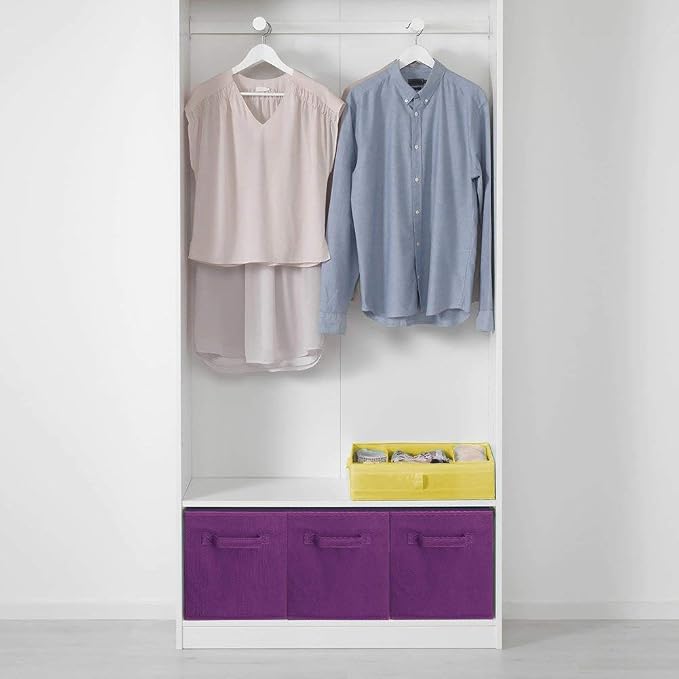 ShellKingdom Storage Bins, Foldable Fabric Storage Cubes And Cloth Storage | Storage Organizer For Closet And Toys, 10.5x10.5x11 INCH, 2 Pack (Purple)
