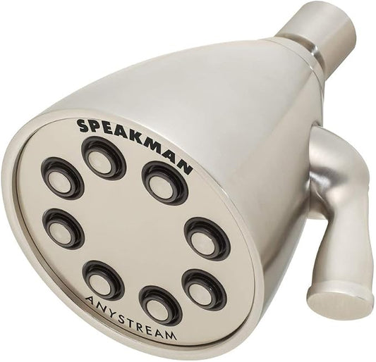 Speakman S-2251-BN Signature Icon Anystream High Pressure Adjustable Solid Brass Shower Head, Brushed Nickel