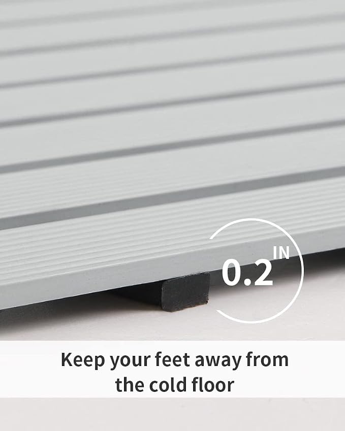 PADOOR Shower-Mat Non Slip, Heavy Duty Bathtub-Mat Curlable Quick Drain Sturdy Bath Tub Mat Without Suction Cups for Indoor Outdoor Use 17x26 Inch Grey