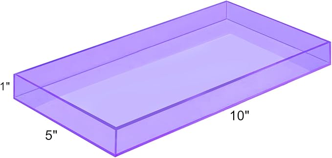 ROYALITA Acrylic Tray for Countertop, Guest Towel Holder Tray for Bathroom | Vanity Trays for Napkin Perfume Jewelry Makeup, Bathroom Tray for Soap Dispenser, Aromatherapy, Cup & Candle, Purple