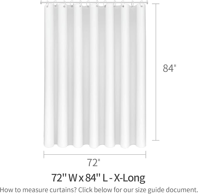 MitoVilla Blue Extra Long Shower Curtain Liner - 72 x 84 Inches, Light Blue Shower Liner Fabric, Waterproof Bath Curtain Liner Polyester Soft Lightweight, Washable