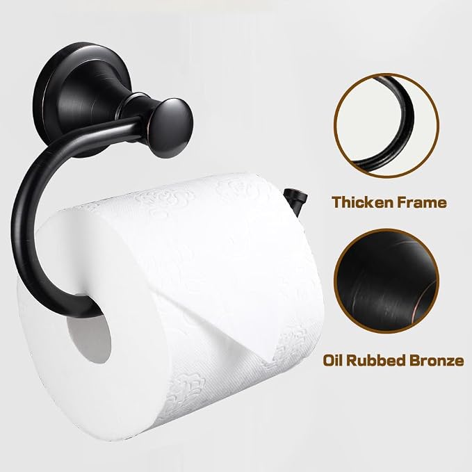 Oil Rubbed Bronze Toilet Paper Holder Bathroom Accessories Rotary Toilet Paper Reel European Wall Mount Rustproof (Oil Rubbed Bronze)
