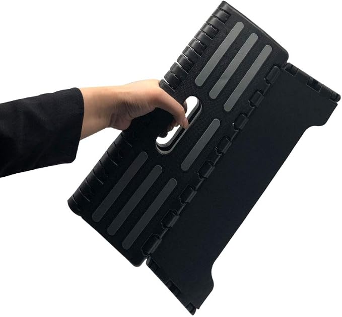5 inch Portable Folding Step Stool, Plastic Collapsible Step Stool | Safe & Stable, Foldable Stepping Stool for Car, Bathroom, Bedroom, Step Stools for Elderly & Adults (Black)