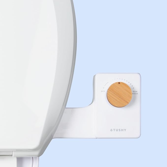 TUSHY Fresh Ultra-Slim Starter Bidet Attachment, Bamboo | Non-Electric, Cool Water Rear Wash, Adjustable Pressure, Self-Cleaning, Fits Elongated and Round Toilets, 10 Minute Install