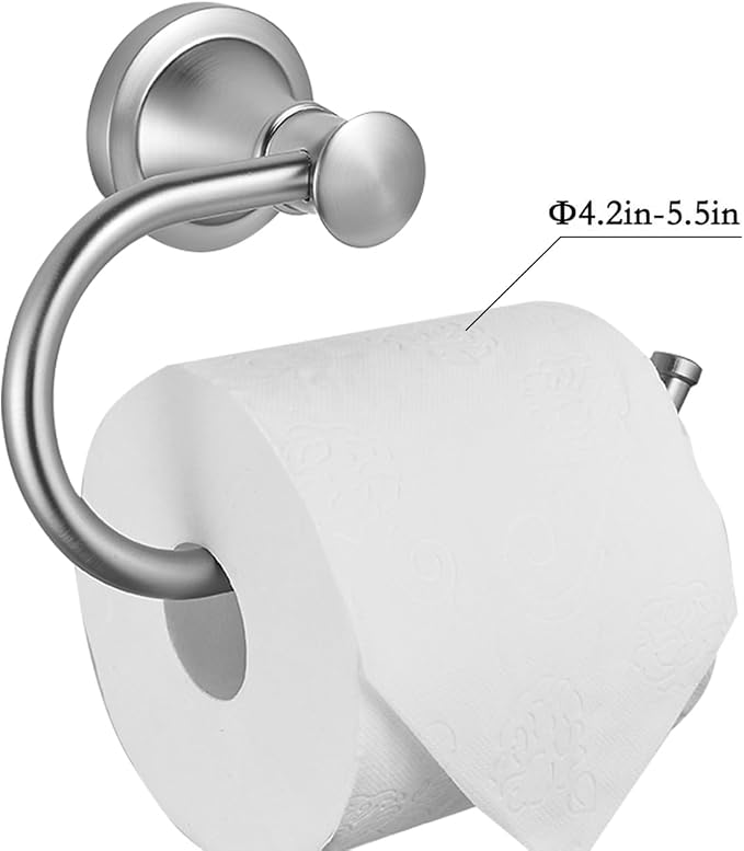 Brushed Nickel Toilet Paper Holder - Wall Mounted | Rustproof Bathroom Accessory, Durable Wall Mount Roll Hanger for Toilet Tissue，Rotary Toilet Paper Reel European