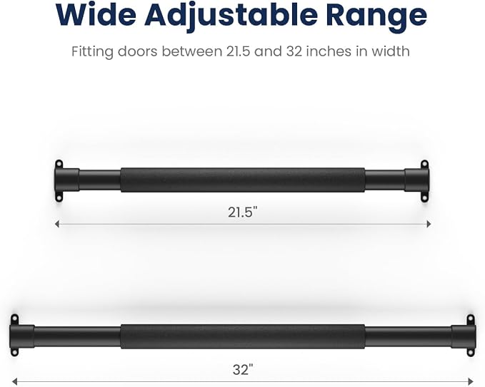 RV Screen Door Handle,Reinforced Protector Grab Bar for Camper Door | Easy Grip Handle, Adjustable 21.5"-32", Centering Guide Marks, Aluminum Bar with Zinc Alloy Base, Protects Screen Doors-Black