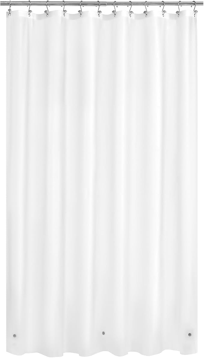 72x108 Extra Long Shower Curtain Liner with Magnets, Frost | 3 Bottom Magnets,12 Rustproof Grommets,Water Proof Lightweight PEVA,72W x 108H Super Long Shower Liner for Bathroom