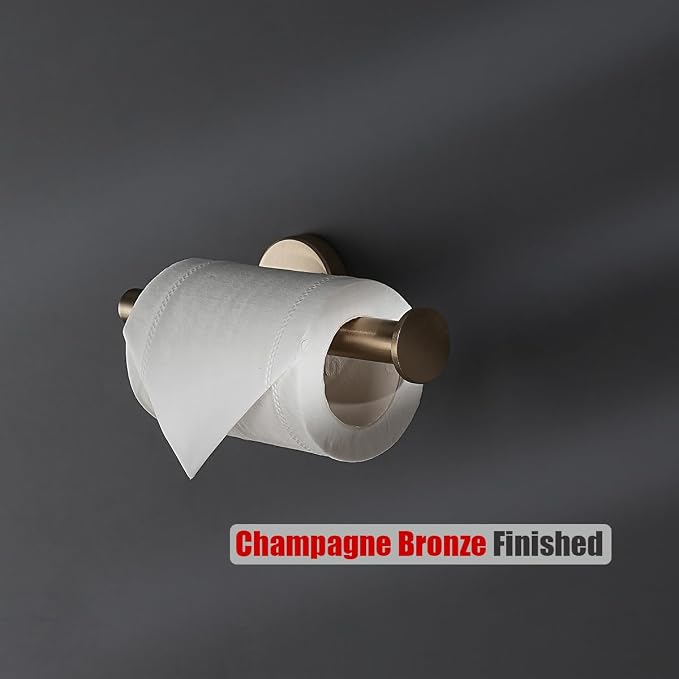 JQK Champagne Bronze Toilet Paper Holder, 5 Inch Tissue Paper Dispenser for Bathroom, 304 Stainless Steel Thick 0.8mm Wall Mount, TPH120-CB