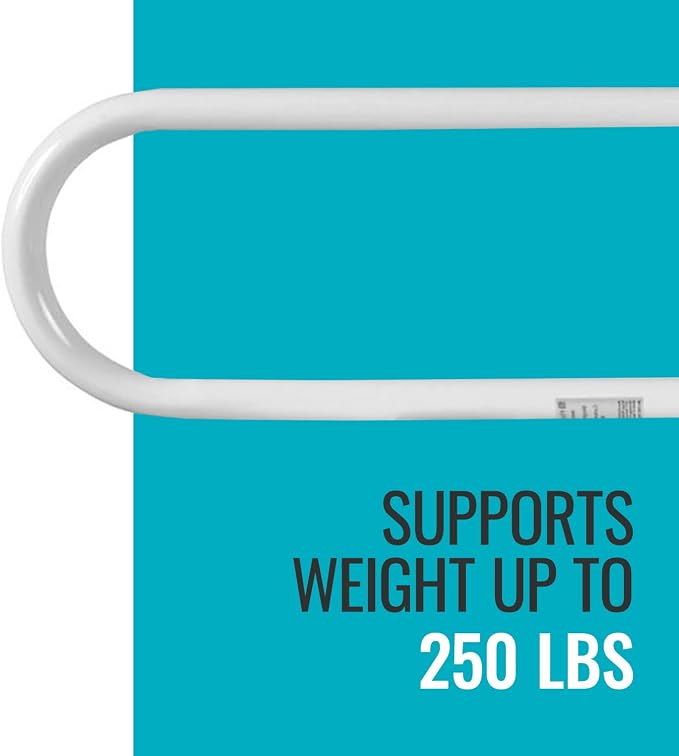 HealthSmart Fold Away Grab Bars for Bathroom, Shower Handle, Bathtub Accessories for Elderly, Toilet Safety Rail, Bath and Shower Grab Bars, Handicap Grab Bars, White
