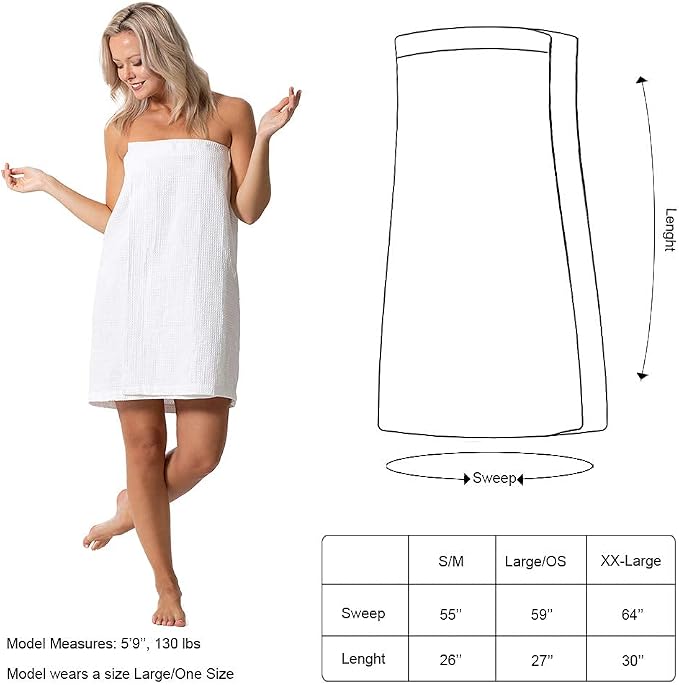 Women’s Waffle Spa Body Wrap with Adjustable Closure