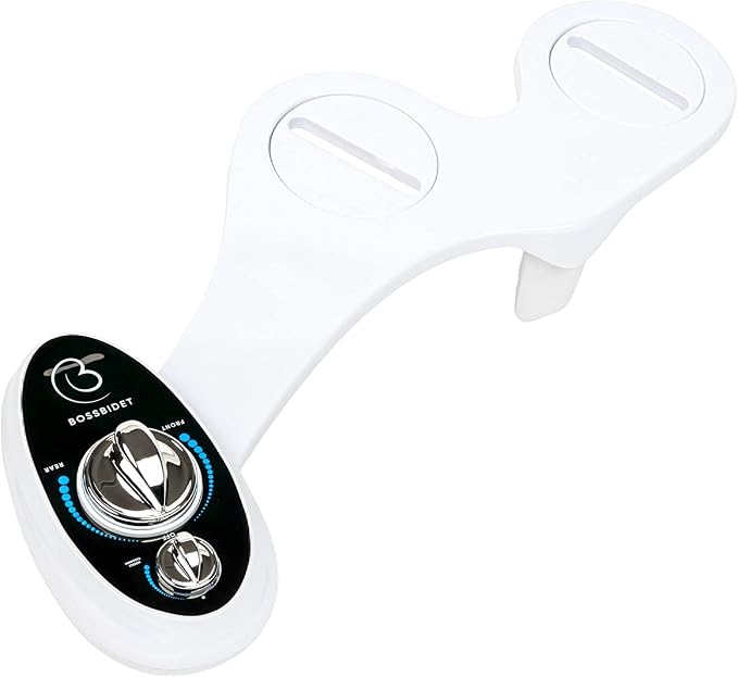 BossBidet, Luxury Bidet Toilet Seat Accessory - Water Sprayer Attachment to Clean Your Rear End. For Men, Women, Children - Non-Electric, Dual Nozzles, Aesthetic Design - Home & Bathroom Accessories