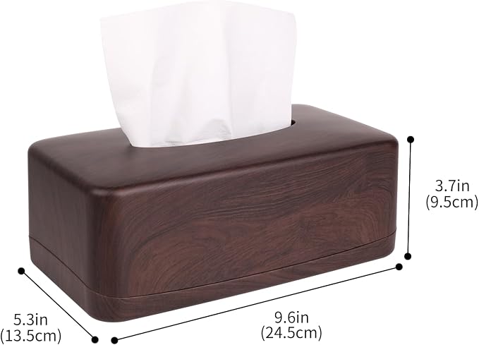 MOCHTERO Modern Tissue Box Cover,Tissue Holders,for Bathrooms,Bedroom,Dinner Table,Office,Rectangle (Peach Wood Color)