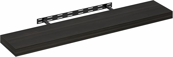 Furinno Tanna Floating Shelves for Wall, 9 x 47 Wall Shelf, Single Set Wall Mounted Floating Shelf with Invisible Bracket, 2-Inch Thick, for Bathroom, Living Room, Bedroom, Home Office, Tobacco Oak