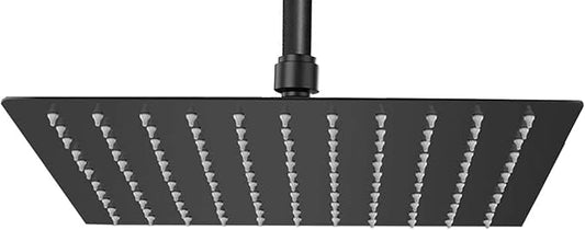 NearMoon Rain Shower Head, High Flow Stainless Steel Square Rainfall Shower, High Pressure Design, Awesome Shower Experience Even At Low Water Flow (10 Inch, Matte Black)