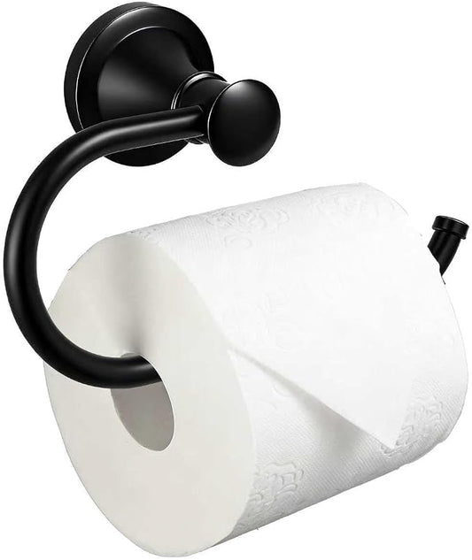 Matte Black Toilet Tissue Paper Holder，Wall Mounted，Rustproof | Bathroom Accessories，Toilet roll Paper Hanger，Swivel Toilet Paper Holder，Matte Black Modern Decor