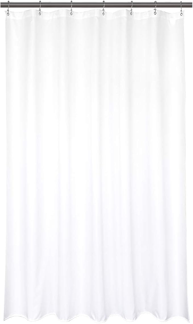 Barossa Design 42x72 Fabric Shower Stall Curtain Liner White | Soft Microfiber Cloth, Waterproof, Hotel Quality, Machine Washable, 42W x 72H for Bathroom Stall