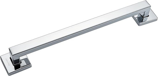 Joyrain ADA Square Grab Bar 16/24/32 Inch - 500lb Capacity Safety Rail for Elderly, Non-Slip Bathroom Handle (Chrome, 12 inch)