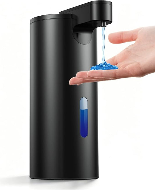 Fantictas Automatic Soap Dispenser, 11.5 oz Stainless Steel Touchless Pump | Touchless Soap Dispenser for Hand or Dish Soap, USB-C Rechargeable with 3 Adjustable Levels, for Kitchen Sink and Bathroom