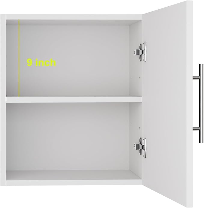 Small Wall Cabinet set of 3, 18" W x 12" D x 20" H Wooden Wall Mounted Storage Cabinet, 1 Door Cabinet with Soft Close, Metal Handle, Adjustable Shelf for Kitchen, Garage, Laundry, Bathroom,White