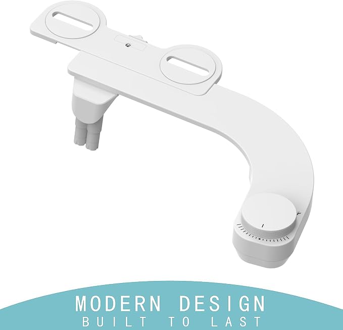 Left Handed Bidet - Left Hand Bidet Ultra-Slimt Non-Electric Dual Nozzle (Frontal & Rear Wash) Adjustable Water Pressure, Water Bidet Toilet Seat Attachment,Easy to Install (White) | Left Handed Bidet - Ultra-Slimt Non-Electric Dual Nozzle (Frontal & R...