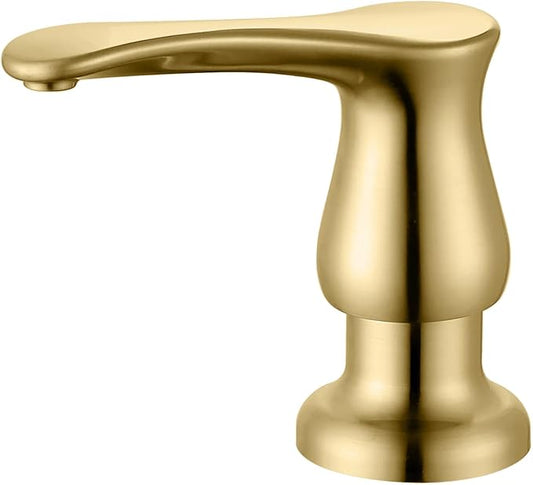 Gold Kitchen Sink Soap Dispenser with 17 OZ Bottle | Soap Dispenser for Kitchen Sink, Built in Soap Dispenser, Liquid Dispenser, Refill from The Top, G086BG