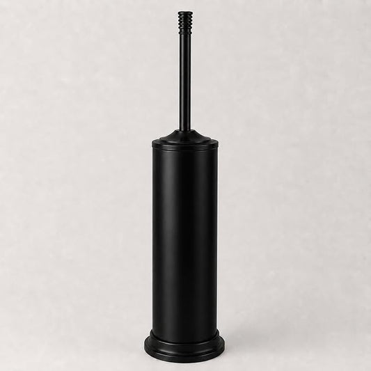 Black Toilet Brush and Holder Set，Extra Long Handled Toilet Bowl Brush and Holder，Stainless Steel Heavy Duty Toilet Brush for Bathroom,Deep Cleaning Modern Toilet Cleaner Slip Base