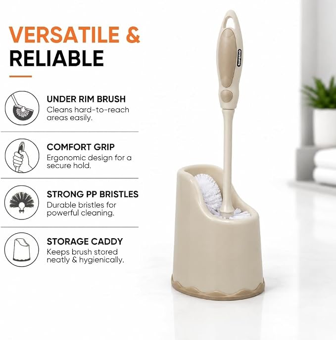 Superio Toilet Brush and Holder Toilet Scrubber Bowl Cleaner Brushes Wand, Toilets Brush with Holder Caddy, Bathroom Cleaning Brush, Bowl Brush Set