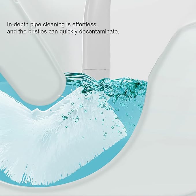 Baffect Curved Toilet Brush with Long Anti-Slip Grip Handle (Plastic) | Toilet Cleaning Brushes Strong Decontamination Hanging Portable Toilet Bowl Brush Bathroom Accessories
