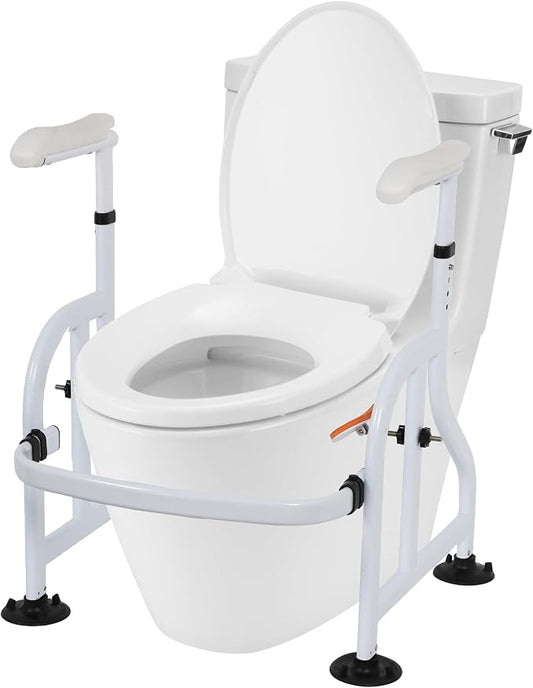 Neoaider Toilet Safety Rails with Adjustable Handrails, 300 Lbs Weight Capacity Toilet Rails, Toilet Safety Frames & Rails for the Elderly, Pregnant Women, Patients
