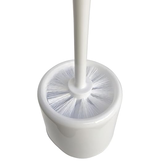 Sparta Toilet Bowl Brush with Caddy, 16 Inch, White | Flo-Pac, Polypropylene Bristles, Long Plastic Handle, Sanitary Storage Caddy