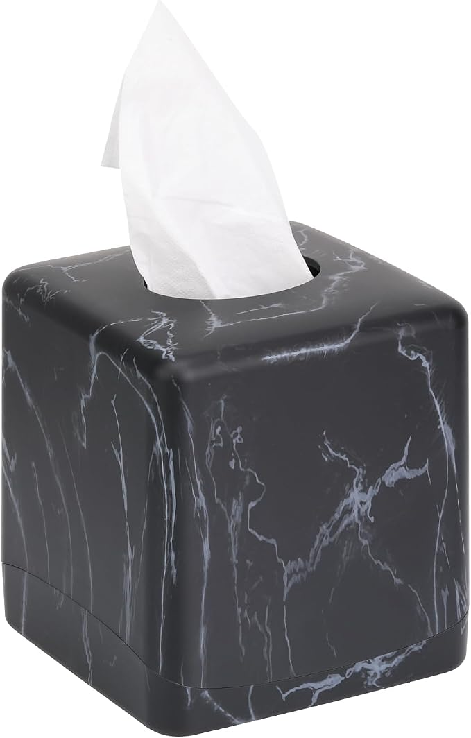 MOCHTERO Marble Pattern Square Tissue Box Cover,Modern Tissue Holders Decor,for Bathrooms, Bedroom, Dinner Table, Office