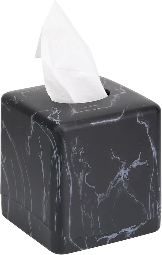 MOCHTERO Marble Pattern Square Tissue Box Cover,Modern Tissue Holders Decor,for Bathrooms, Bedroom, Dinner Table, Office