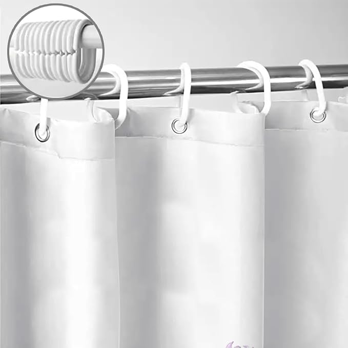 Sanzugh Purple Floral Shower Curtain, Cute Boho Watercolor Flower Wildflower Leaves Butterfly White Fabric Shower Curtains Set for Bathroom Decorative with Hooks 72 X 72 inch Spring Bath Decor