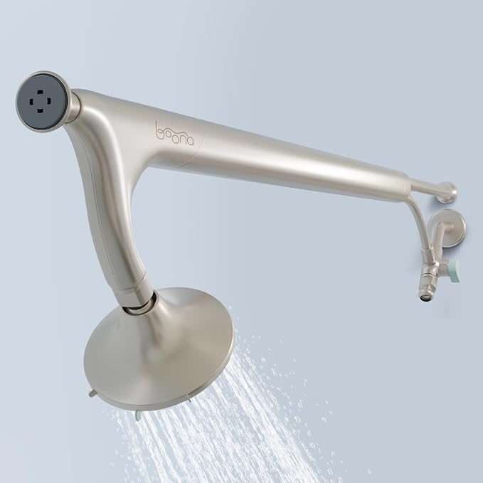 BOONA Tandem Shower as seen on Shark Tank | Dual Shower Head for Couples | Brushed Nickel, One Showerhead