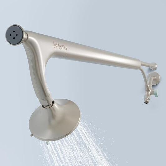 BOONA Tandem Shower as seen on Shark Tank | Dual Shower Head for Couples | Brushed Nickel, One Showerhead