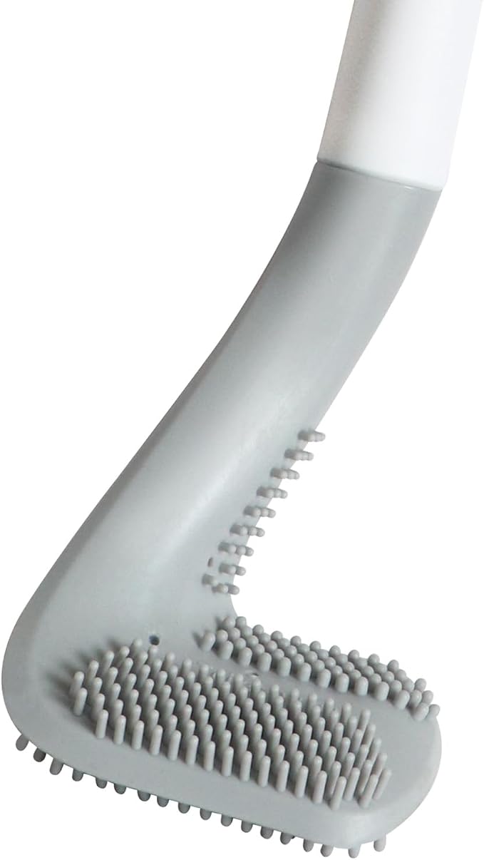 Toilets Brushes, Toilet Cleaning Brush,Golf Flexible Bendable Silicone Long Handled Toilet Brushes, 360°Deep Toilets Bowl Cleaning Brush,Quick Drying Scrubber for Bathroom with Hook (White)