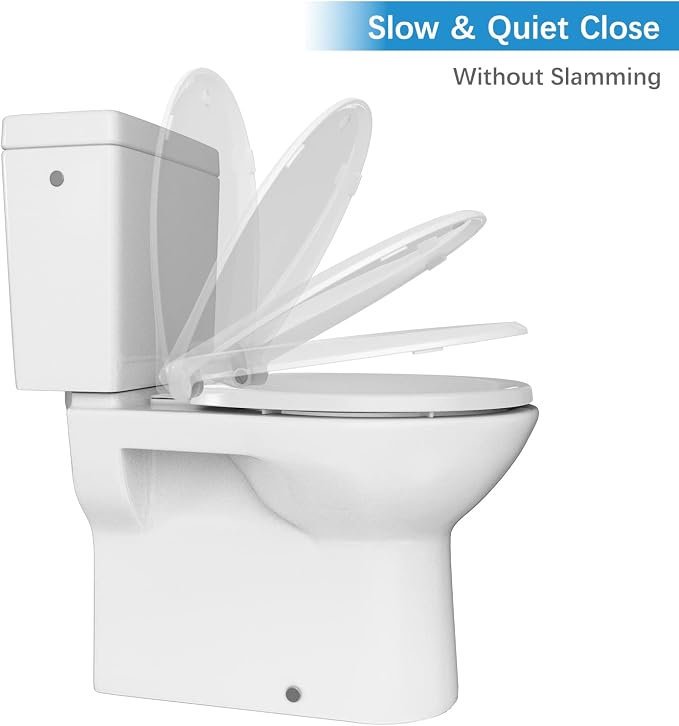 Toilet Seat, Round Toilet Seat with Toddler Seat Built in, Potty Training Toilet Seat Round Fits Both Adult and Child, with Slow Close and Magnets- Round 2 Packs