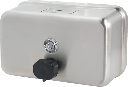 Stardrix Heavy Duty Stainless Steel Wall Mount Soap Dispenser, 1100ml/37oz, with Corrosion Proof Lining and Anti-Leak Pump for Commercial & Home Bathroom Kitchen (Horizontal)