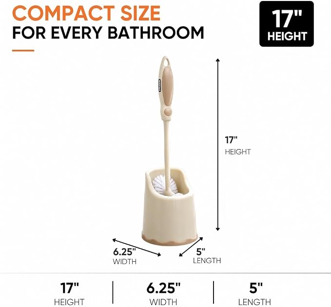 Superio Toilet Brush and Holder Toilet Scrubber Bowl Cleaner Brushes Wand, Toilets Brush with Holder Caddy, Bathroom Cleaning Brush, Bowl Brush Set