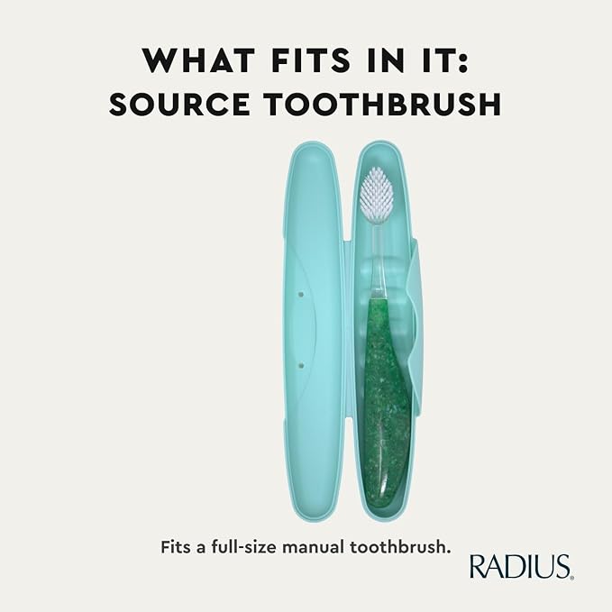 RADIUS Toothbrush Travel Case for Standard Brush, BPA-Free Recycled Plastic, Portable for Bathroom, School, Home, Camping (White, 8.25H - 1.38W - 1.75L (in))