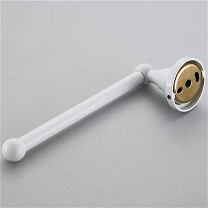 Flybath White Toilet Paper Holder Brass Wall Mounted for Bathroom 5.7 Inch | Rust-proof, Heavy Duty, Sturdy, Easy to Fit, Vintage Loo Roll Holder, Paper Tissue Storage, Traditional Bathroom Accessories