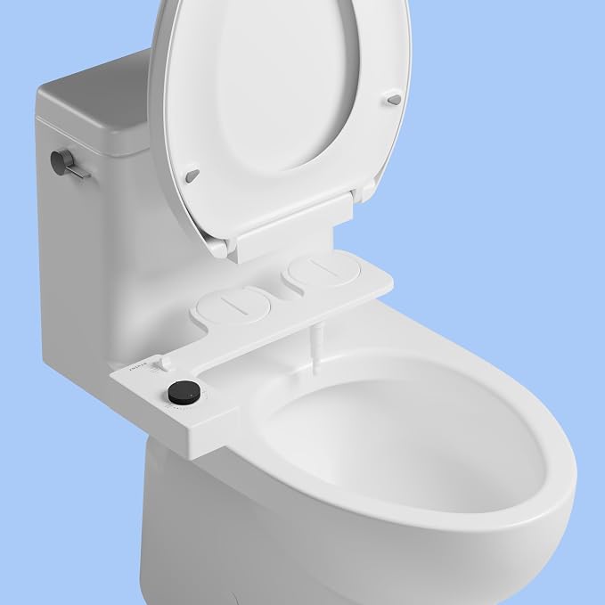 TUSHY Classic 3.0 Bidet Toilet Seat Attachment, White/Matte Black | Non-Electric, Self Cleaning Water Sprayer, Adjustable Pressure Nozzle, Angle Control, Easy Home Installation