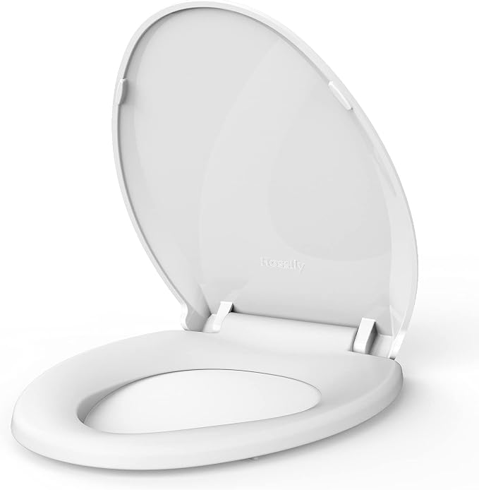 Elongated Toilet Seat Soft-Closing | Universal Fit for Standard Toilets | Thickened Durable PP Plastic with Quick Installation Hinge | Easy-Clean Surface