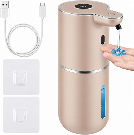 Automatic Soap Dispenser, Hand Soap Dispenser 12.8oz/380ml Smart Rechargeable, Liquid Soap Dispensers with 6-Level Touchless, Wall Mounted or Countertop Dish Soap Dispensing for Bathroom & Kitchen