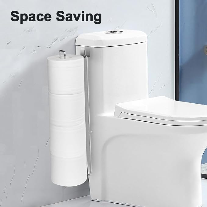 2Pcs Over The Tank Toilet Paper Holder for 4 Roll Tissue，Bathroom Toilet Paper Roll Storage Holder Wall Mount Brushed Nickel,Metal Hanging Toilet Paper Holder Dispenser,Organizer | Bathroom Toilet Paper Roll Storage Holder Wall Mount Brushed Nickel,Met...